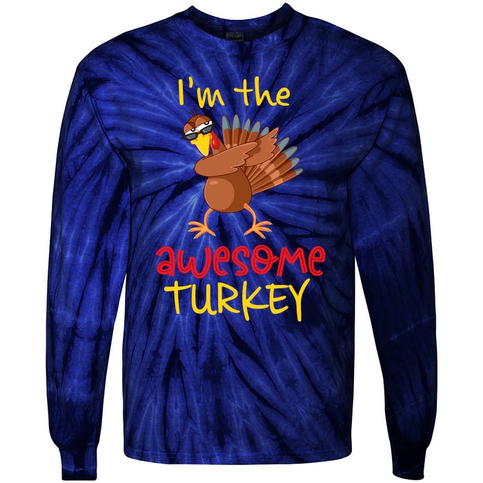 Awesome Turkey Matching Family Group Thanksgiving Party Tie-Dye Long Sleeve Shirt