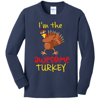 Awesome Turkey Matching Family Group Thanksgiving Party Kids Long Sleeve Shirt