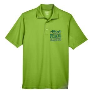 Allergic To Medical Gaslighting Funny Men's Origin Performance Pique Polo