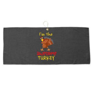 Awesome Turkey Matching Family Group Thanksgiving Party Large Microfiber Waffle Golf Towel