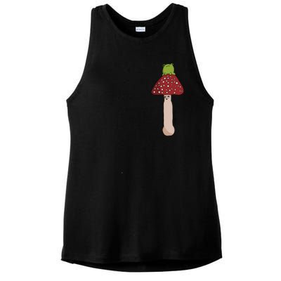 A Toadstool Mushroom With A Little Friend Ladies PosiCharge Tri-Blend Wicking Tank