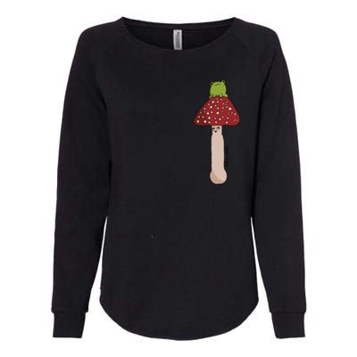 A Toadstool Mushroom With A Little Friend Womens California Wash Sweatshirt