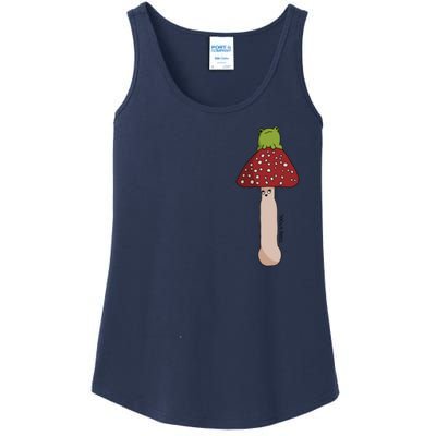 A Toadstool Mushroom With A Little Friend Ladies Essential Tank