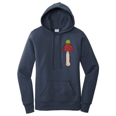 A Toadstool Mushroom With A Little Friend Women's Pullover Hoodie