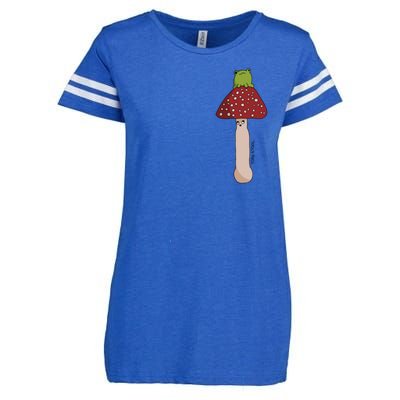 A Toadstool Mushroom With A Little Friend Enza Ladies Jersey Football T-Shirt