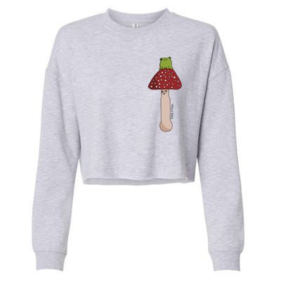 A Toadstool Mushroom With A Little Friend Cropped Pullover Crew