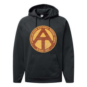 Appalachian Trail Marker Retro National Scenic Trail Performance Fleece Hoodie