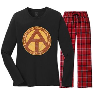 Appalachian Trail Marker Retro National Scenic Trail Women's Long Sleeve Flannel Pajama Set 