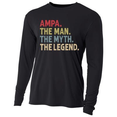 Ampa The Man The Myth The Legend Grandpa FatherS Day Cooling Performance Long Sleeve Crew