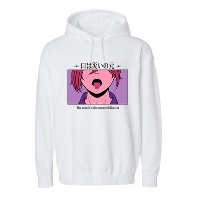 Anime The Mouth Is The Source Of Disaster Garment-Dyed Fleece Hoodie
