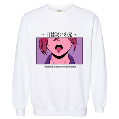 Anime The Mouth Is The Source Of Disaster Garment-Dyed Sweatshirt