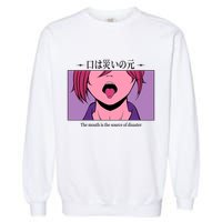 Anime The Mouth Is The Source Of Disaster Garment-Dyed Sweatshirt