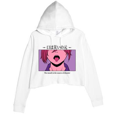 Anime The Mouth Is The Source Of Disaster Crop Fleece Hoodie