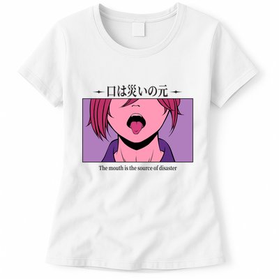 Anime The Mouth Is The Source Of Disaster Womens T-Shirt