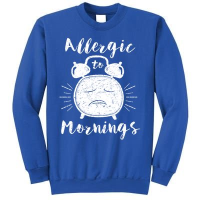 Allergic To Mornings Funny Morning Person Hate Alarm Clock Cute Gift Sweatshirt