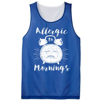 Allergic To Mornings Funny Morning Person Hate Alarm Clock Cute Gift Mesh Reversible Basketball Jersey Tank