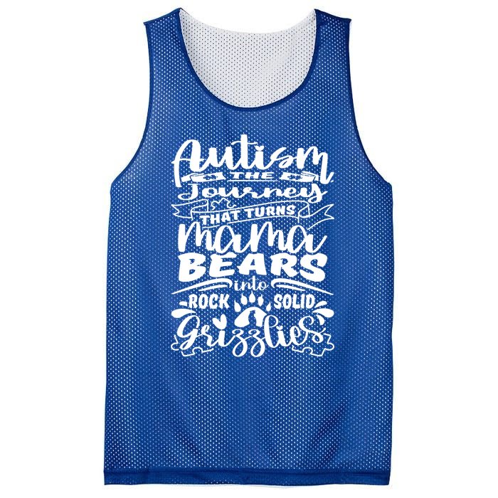 Autism Turns Mama Bear Into Grizzlies Autism Mom Awareness Gift Mesh Reversible Basketball Jersey Tank