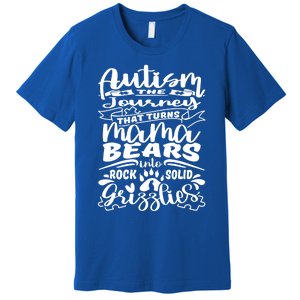 Autism Turns Mama Bear Into Grizzlies Autism Mom Awareness Gift Premium T-Shirt