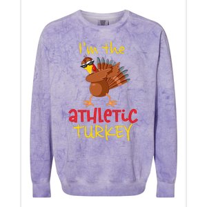 Athletic Turkey Matching Family Group Thanksgiving Party Colorblast Crewneck Sweatshirt