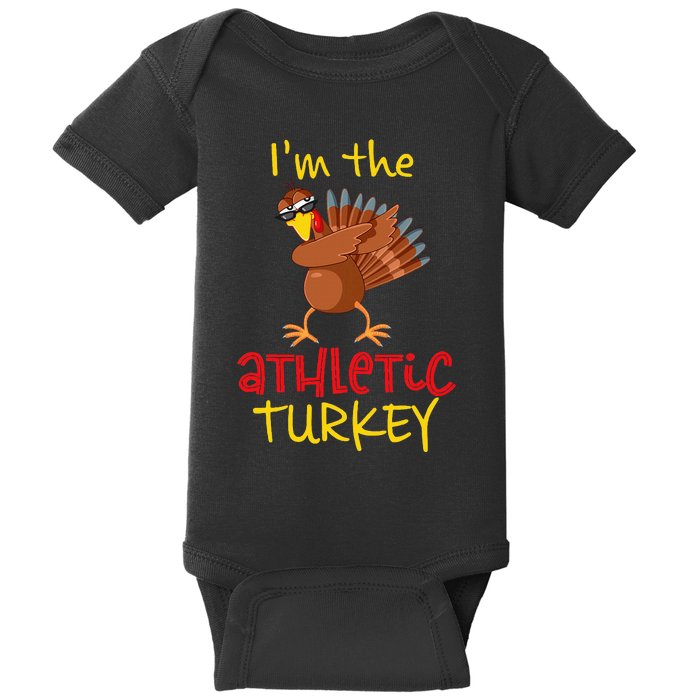 Athletic Turkey Matching Family Group Thanksgiving Party Baby Bodysuit