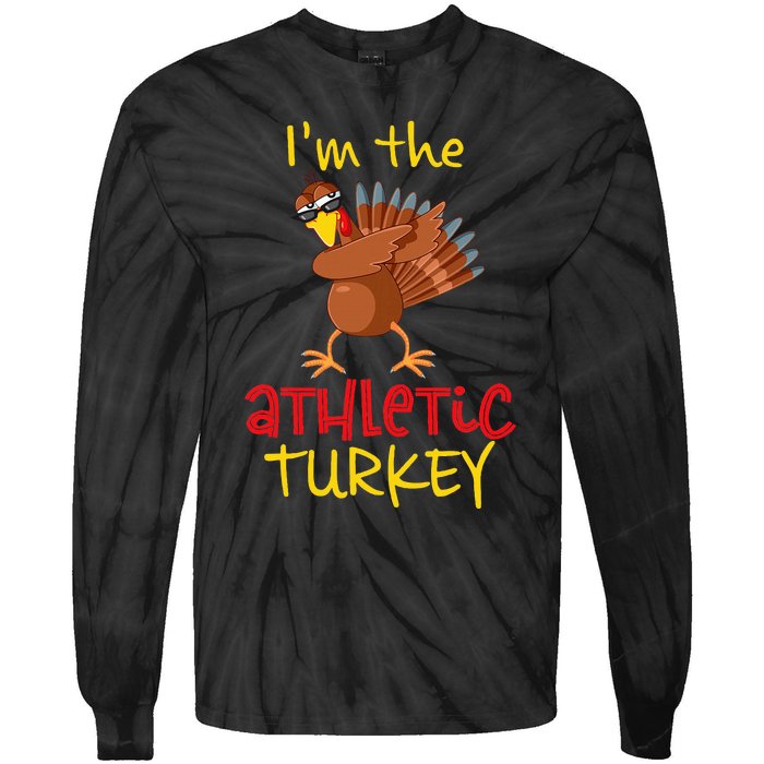 Athletic Turkey Matching Family Group Thanksgiving Party Tie-Dye Long Sleeve Shirt