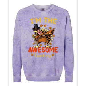 Awesome Turkey Matching Family Group Thanksgiving Party PJ Colorblast Crewneck Sweatshirt