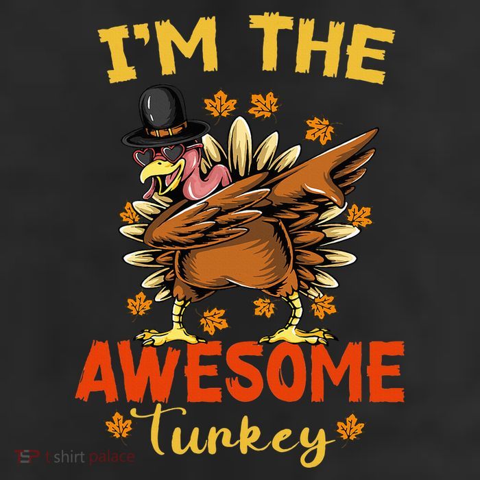 Awesome Turkey Matching Family Group Thanksgiving Party PJ 7 Panel Mesh Trucker Snapback Hat