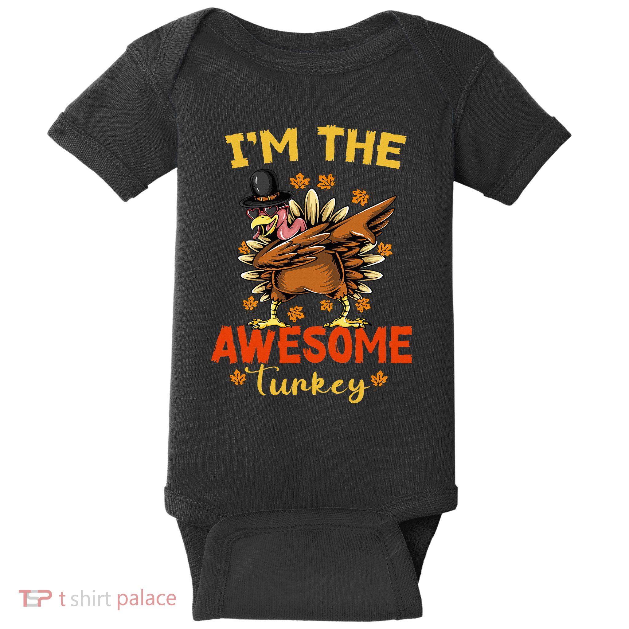 Awesome Turkey Matching Family Group Thanksgiving Party PJ Baby Bodysuit