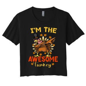 Awesome Turkey Matching Family Group Thanksgiving Party PJ Women's Crop Top Tee