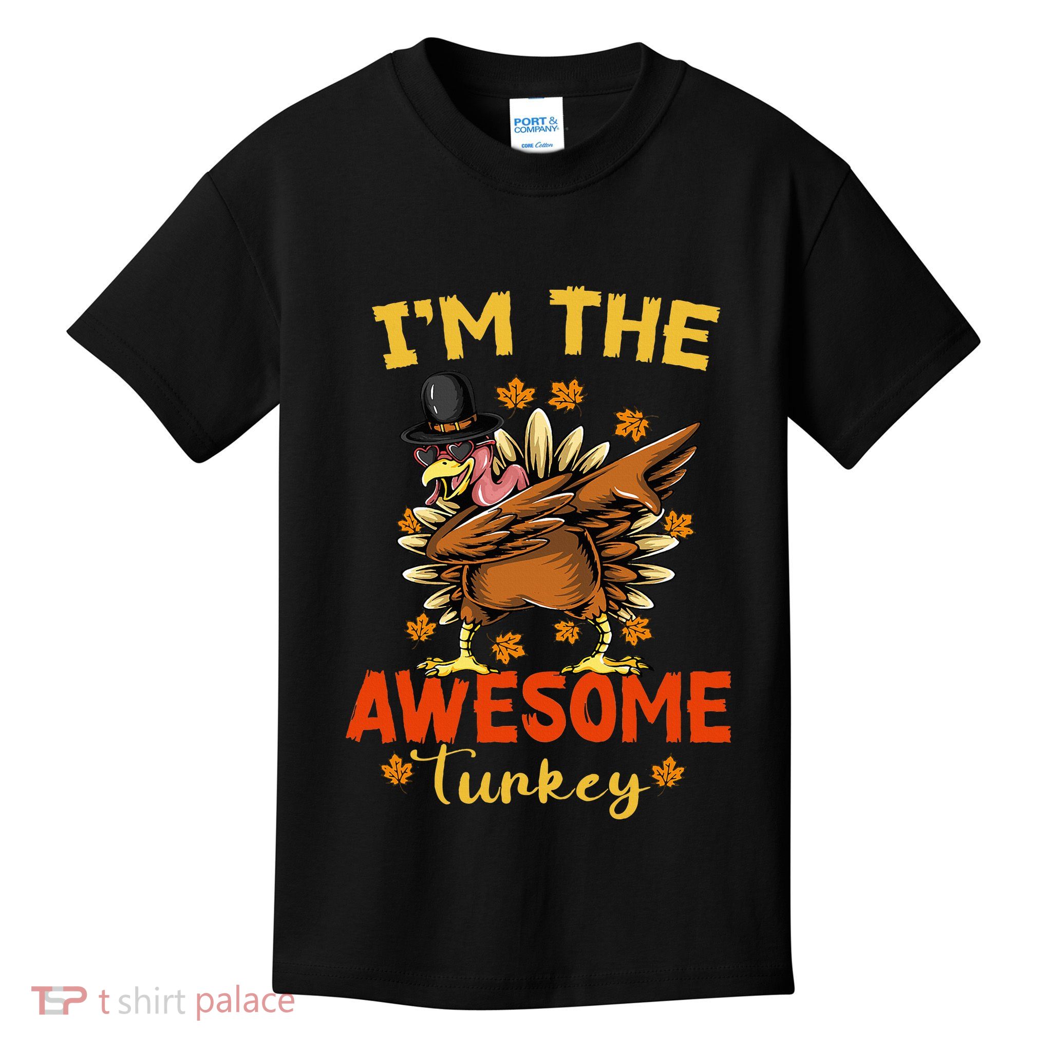 Awesome Turkey Matching Family Group Thanksgiving Party PJ Kids T-Shirt