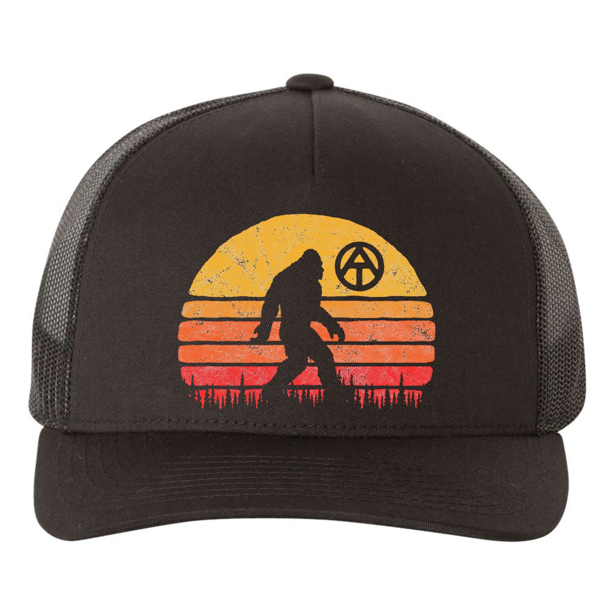 Appalachian Trail Marker Bigfoot Vintage Sasquatch Yupoong Adult 5-Panel Trucker Hat