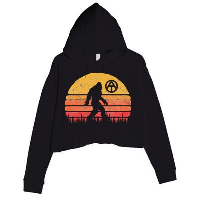 Appalachian Trail Marker Bigfoot Vintage Sasquatch Crop Fleece Hoodie