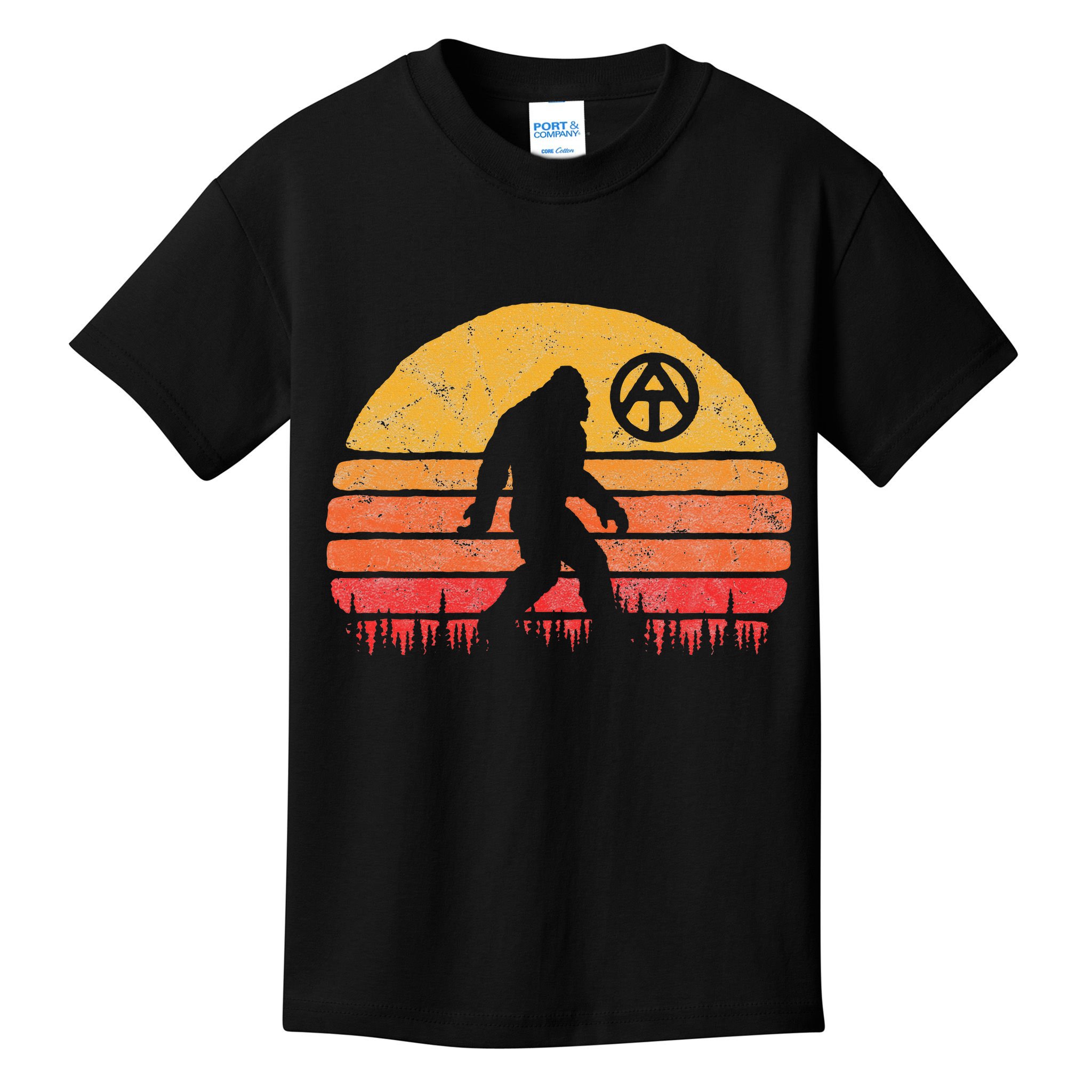 Appalachian Trail Marker Bigfoot Vintage Sasquatch Kids T-Shirt