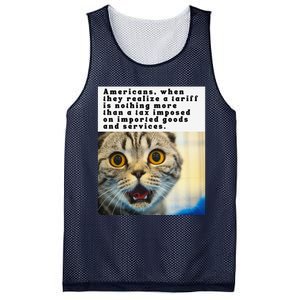 A Tariff Meme With A Funny Image Of A Surprised Cat Mesh Reversible Basketball Jersey Tank