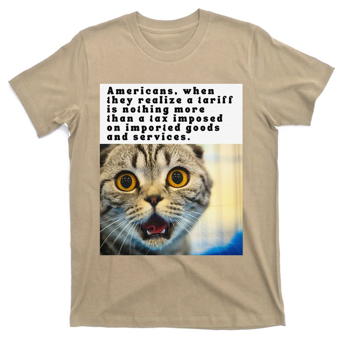 A Tariff Meme With A Funny Image Of A Surprised Cat T-Shirt