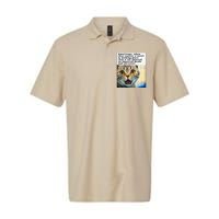 A Tariff Meme With A Funny Image Of A Surprised Cat Softstyle Adult Sport Polo