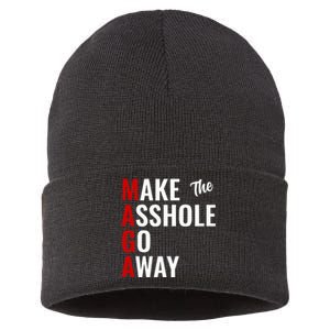 Anti Trump Maga Make The Asshole Go Away Sustainable Knit Beanie