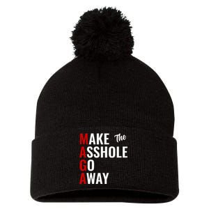 Anti Trump Maga Make The Asshole Go Away Pom Pom 12in Knit Beanie