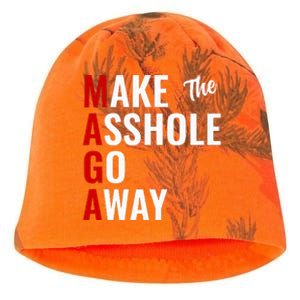 Anti Trump Maga Make The Asshole Go Away Kati - Camo Knit Beanie