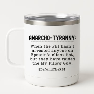 Anarcho Tyranny MAGA Conservative Defund The FBI 12 oz Stainless Steel Tumbler Cup