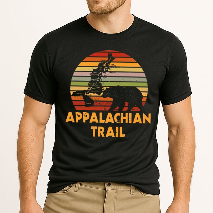 Appalachian Trail Map With Bear Performance Shirt
