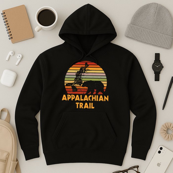 Appalachian Trail Map With Bear Hoodie