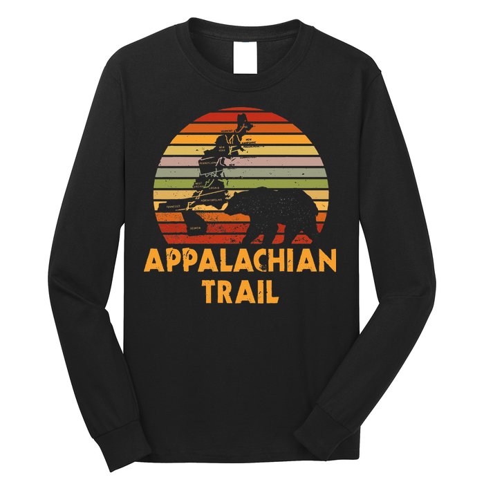 Appalachian Trail Map With Bear Long Sleeve Shirt