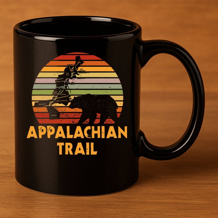 Appalachian Trail Map With Bear 11oz C Handle Ceramic Mug