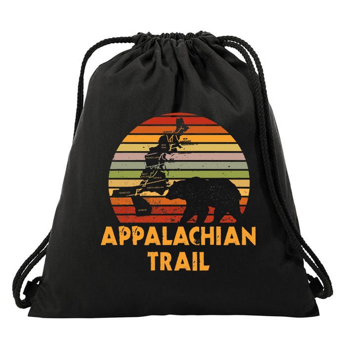 Appalachian Trail Map With Bear Drawstring Bag