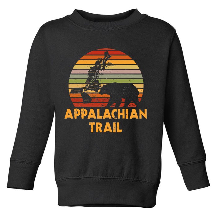 Appalachian Trail Map With Bear Toddler Sweatshirt