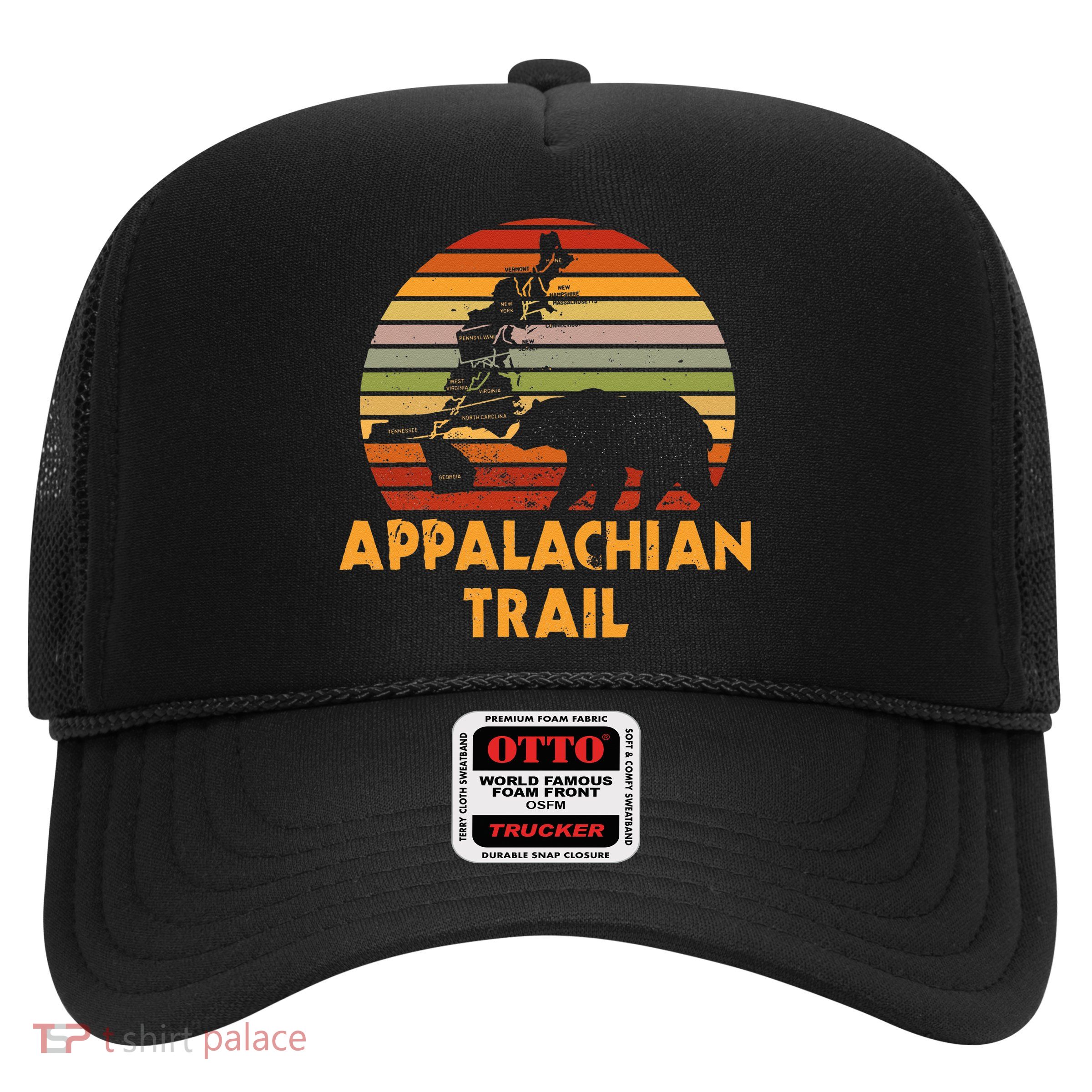 Appalachian Trail Map With Bear Trucker Hat