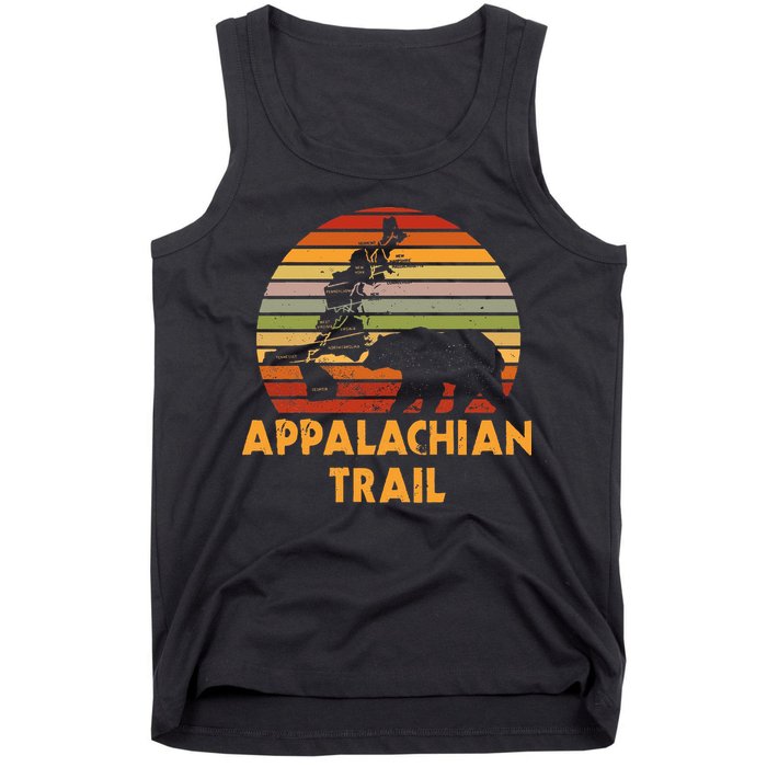 Appalachian Trail Map With Bear Tank Top