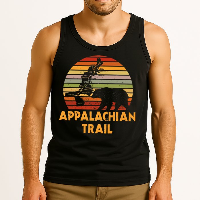 Appalachian Trail Map With Bear Tank Top