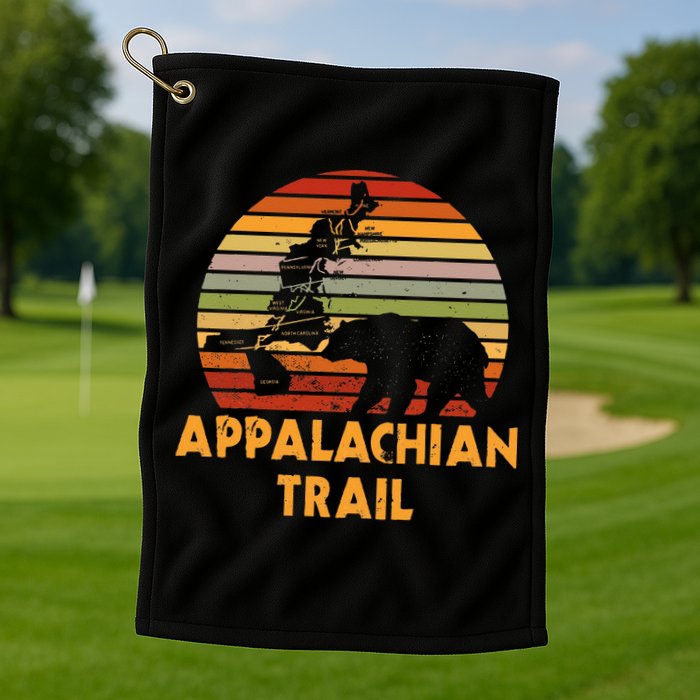 Appalachian Trail Map With Bear Golf Towel